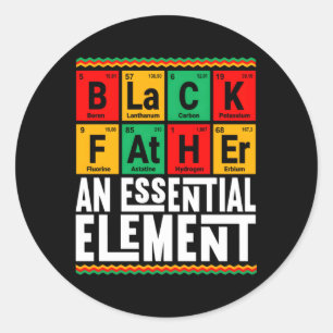 Zwarte Vader De Essentiële Elet Vaderdag Papa Ronde Sticker
