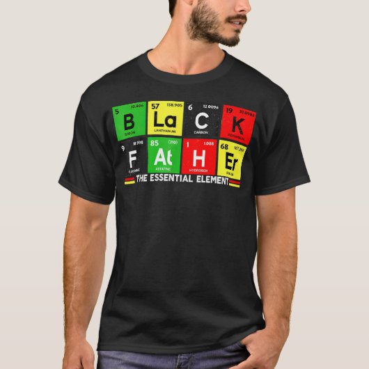 Zwarte Vader Element Vaderdag Trots Zwart T-shirt (Voorkant)