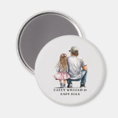 Zwarte vader en dochter Bond (11) Magneet (Voorkant / Achterkant)