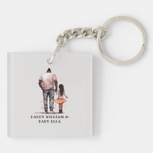 Zwarte vader en dochter Bond (5) Sleutelhanger (Achterkant)