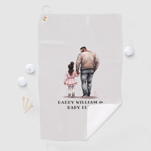 Zwarte vader en dochter Bond (7) Golfhanddoek (Insitu)