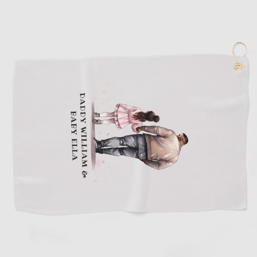 Zwarte vader en dochter Bond (7) Golfhanddoek (Horizontaal)