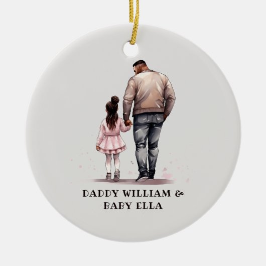 Zwarte vader en dochter Bond (7) Keramisch Ornament (Voorkant)