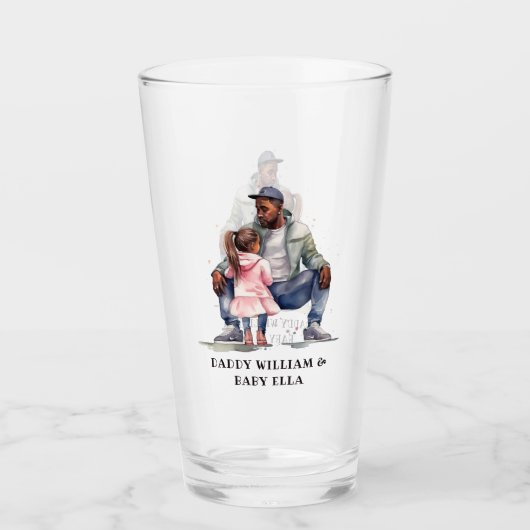 Zwarte vader en dochter Bond Glas (Voorkant)