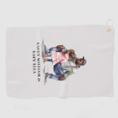 Zwarte vader en dochter Bond Golfhanddoek (Horizontaal)