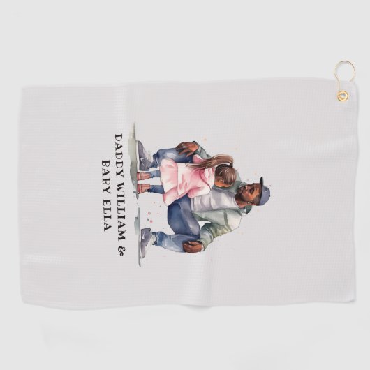 Zwarte vader en dochter Bond Golfhanddoek (Horizontaal)