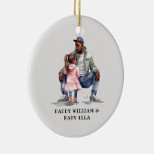 Zwarte vader en dochter Bond Keramisch Ornament (Rechts)