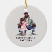 Zwarte vader en dochter Bond Keramisch Ornament (Voorkant)