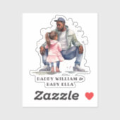 Zwarte vader en dochter Bond Sticker (Vel)
