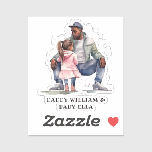 Zwarte vader en dochter Bond Sticker (Vel)