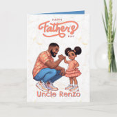 Zwarte vader en dochter vuist bult Sinaasappel & b Kaart (Voorkant)