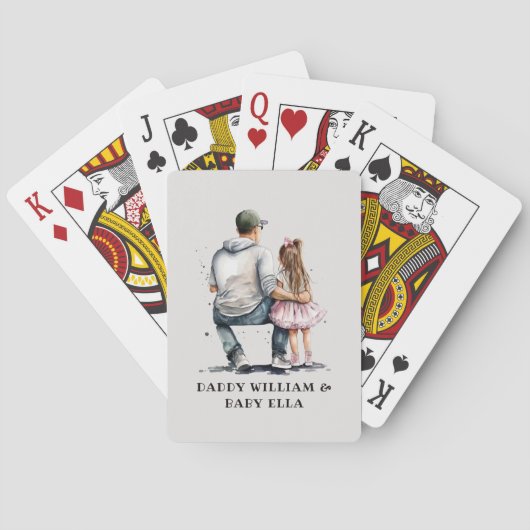 Zwarte vader en dochterband (12) pokerkaarten (Achterkant)