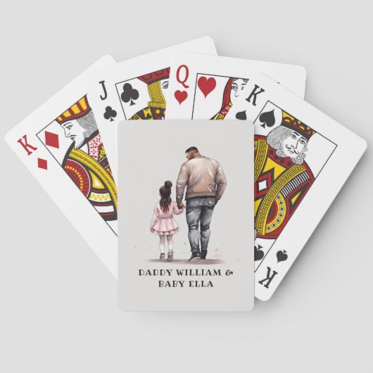 Zwarte vader en dochterband (7) pokerkaarten (Achterkant)