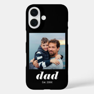 Zwarte Vader Gevestigde Typografie Foto iPhone 16 Hoesje