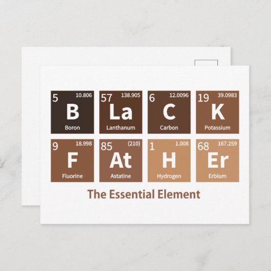 Zwarte vader Het essentiële element Melanin Pigmen Briefkaart (Voorkant / Achterkant)