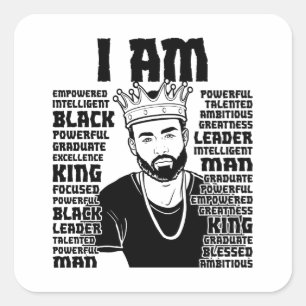 Zwarte vader Melanin Christelijk Man Vader Bruh Va Vierkante Sticker