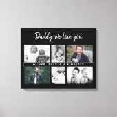 Zwarte Vader met Kinder en Familie Pap Foto Canvas Afdruk (Voorkant)