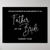 Zwarte vader van de Bride Memorial Chairman Weddin Poster (Voorkant)