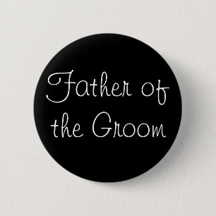 Zwarte vader van de Groom Pin Ronde Button 5,7 Cm
