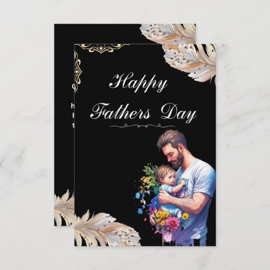 Zwarte Vaderdag Kaart (Voorkant / Achterkant)