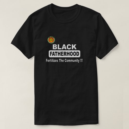 Zwarte vaderschap bemest de gemeenschap t-shirt (Design voorkant)
