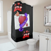 zwarte Valentijnsdag douwergordijn Douchegordijn (In situ)