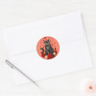 Zwarte Valentijnsdag jongens meisjes Officiële ten Ronde Sticker