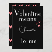 Zwarte Valentijnsdag Kaart voor geliefden (Voorkant / Achterkant)