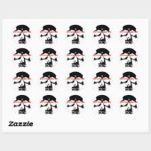 ZWARTE VAMPIRE SKULL, HARDE EDGE PROMOTIES RONDE STICKER (Vel)