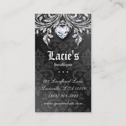 Zwarte van het Damast van het Visitekaartje van (Voorkant)