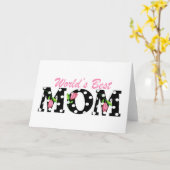 Zwarte van het Mamma van de wereld de Beste met Kaart (Gele Bloem)