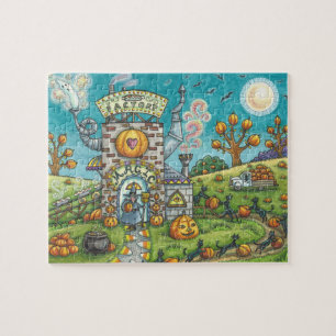 ZWARTE VANGST EN WITCH, POMPKIN PIE FACTORY PUZZLE LEGPUZZEL