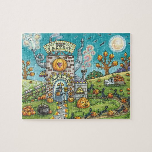 ZWARTE VANGST EN WITCH, POMPKIN PIE FACTORY PUZZLE LEGPUZZEL (Horizontaal)