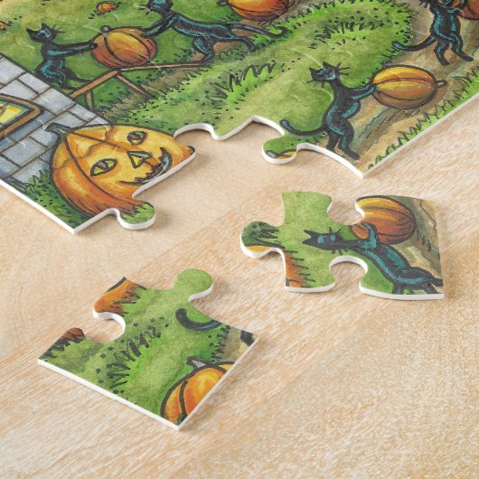 ZWARTE VANGST EN WITCH, POMPKIN PIE FACTORY PUZZLE LEGPUZZEL (Zijkant)