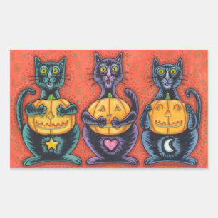 ZWARTE VANGSTEN EN JACKS ZIEN GEEN GEZICHT, FUNNY  RECHTHOEKIGE STICKER