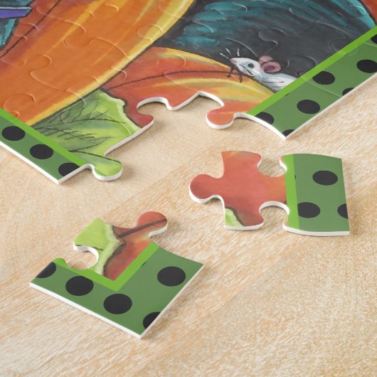 ZWARTE VANGSTEN, MUIS, POMPKIN PATCH HALLOEEN PUZZ LEGPUZZEL (Zijkant)