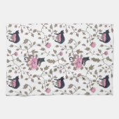 ZWARTE VANGSTEN OP VREEMDE STROMEN - roze palet Theedoek (Horizontaal)