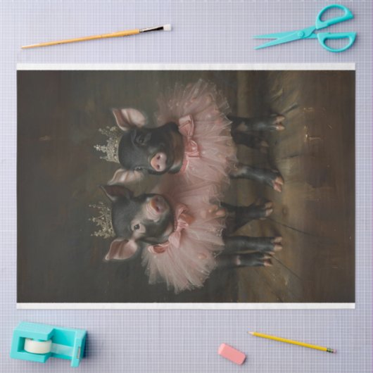 zwarte varkens in Tutu's Decoupage Tissuepapier (Craft)