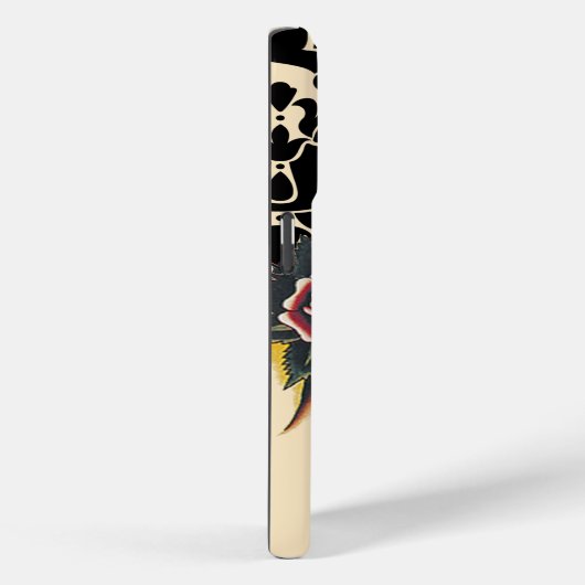 Zwarte Vector Damask Meisje Case-Mate iPhone Case (Achterkant / Rechts)