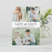 Zwarte veelvoudige foto's bewaren de datum save the date (Staand voorkant)