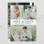 Zwarte veelvoudige foto's bewaren de datum save the date (Voorkant / Achterkant)