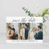 Zwarte veelvoudige foto's bewaren de datum save the date (Staand voorkant)