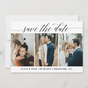 Zwarte veelvoudige foto's bewaren de datum save the date
