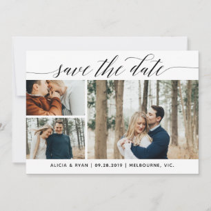 Zwarte veelvoudige foto's bewaren de datum save the date