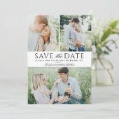 Zwarte veelvoudige foto's bewaren de datum save the date (Staand voorkant)