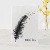 zwarte veer en vogelsaanmoediging kaart (Gele Bloem)