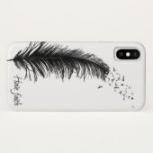 zwarte veer met vliegende vogels Case-Mate iPhone case (Achterkant (horizontaal))