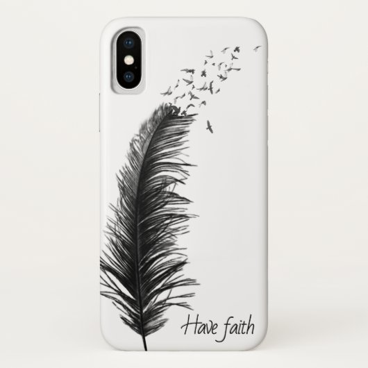 zwarte veer met vliegende vogels Case-Mate iPhone case (Achterkant)