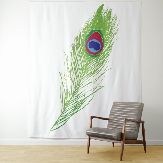 Zwarte Veer Tapijtwerk Wandkleed (In situ)