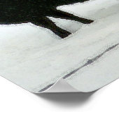 Zwarte veestapel in sneeuw poster (Hoek)